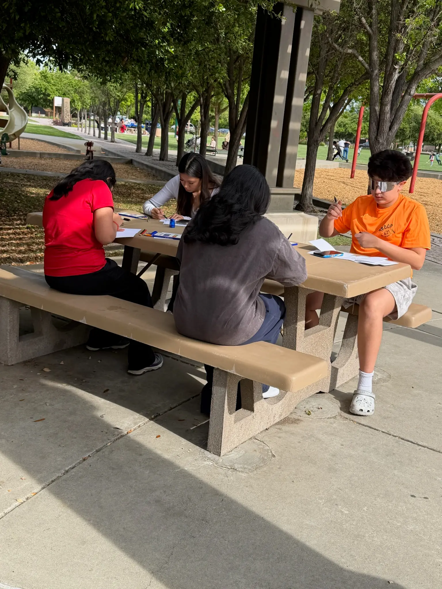card-making in the park